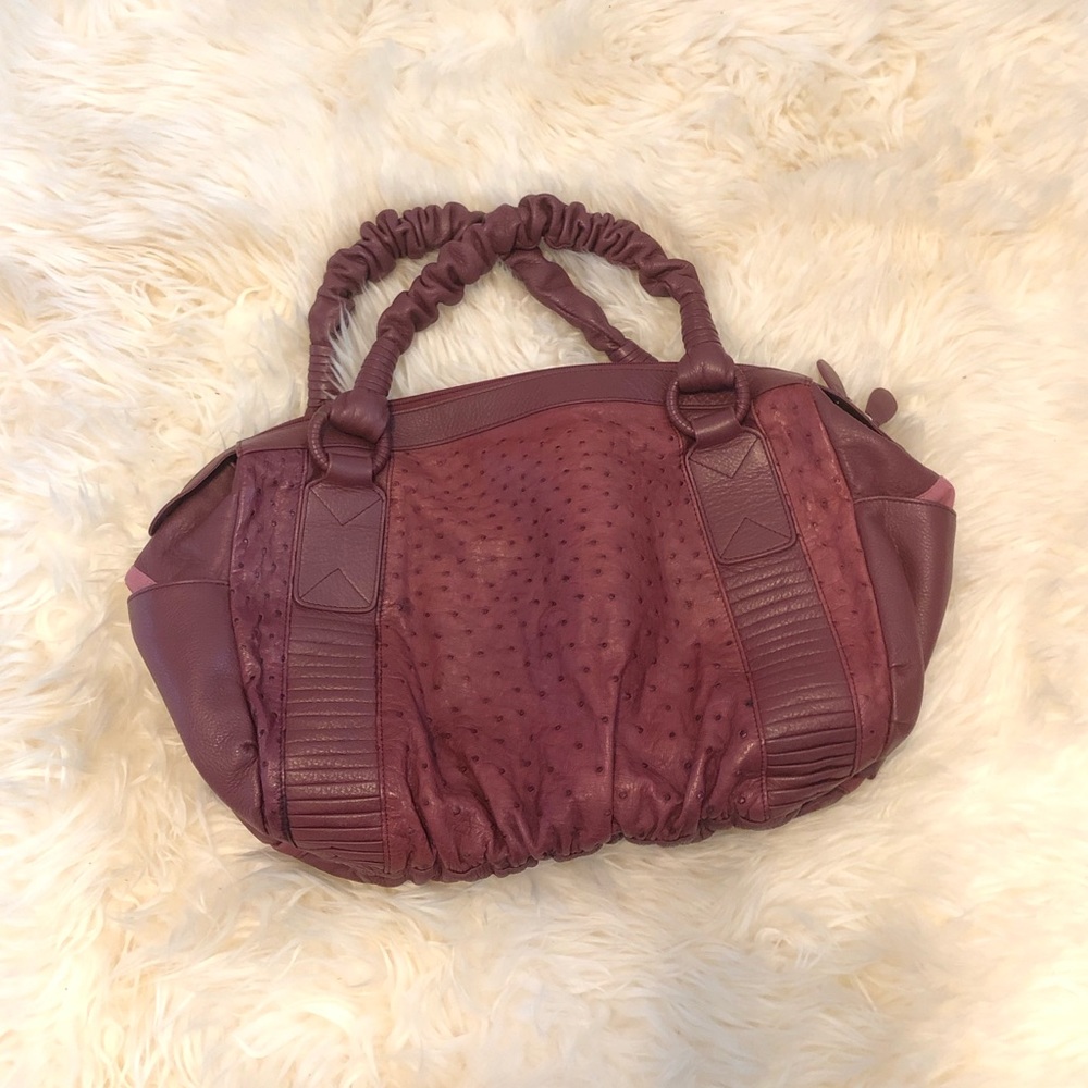 Nina Raye Pink Handbag Genuine Ostrich